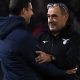 Thiago Motta e Sarri prima del fischio d'inizio