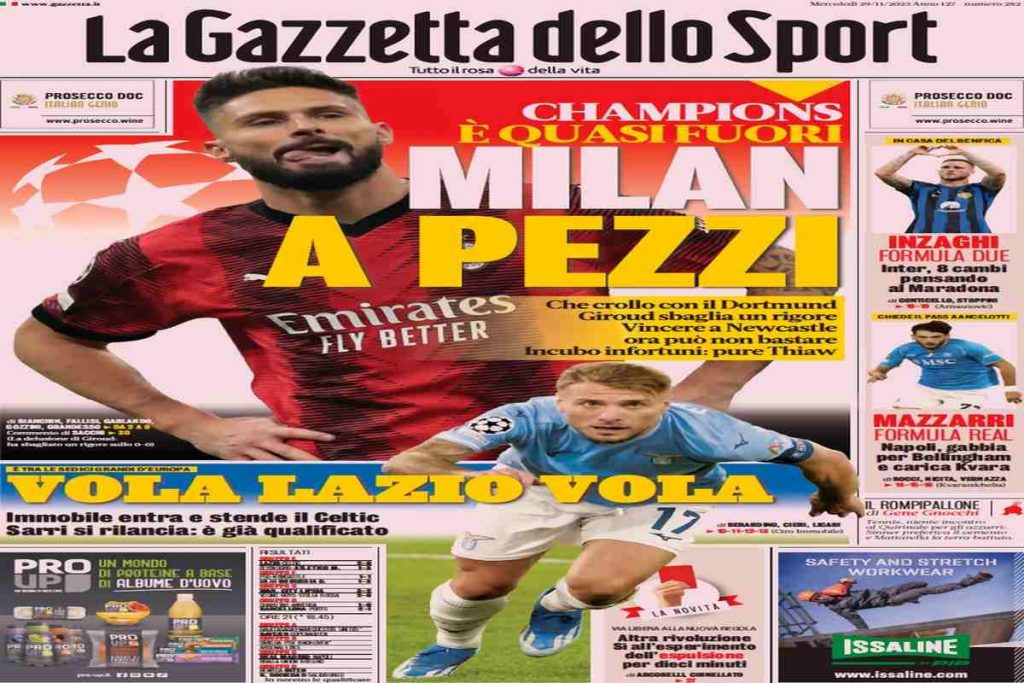 In prima pagina: i quotidiani in edicola oggi, 29 novembre 2023