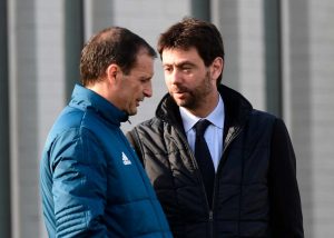 Agnelli mostra la sua vicinanza ad Allegri dopo l'esonero