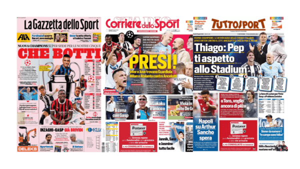 In prima pagina, i quotidiani sportivi in edicola oggi 30 agosto 2024