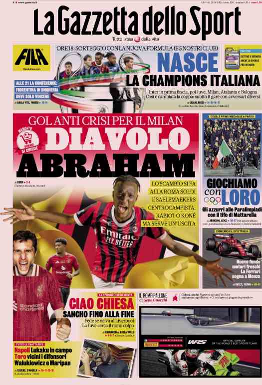 In prima pagina, i giornali in edicola oggi 29 agosto 2024