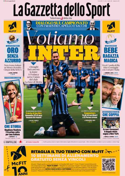 In prima pagina, i giornali in edicola oggi 5 settembre 2024